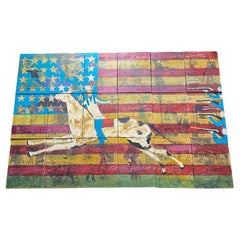 Stan Natchez (Shoshone/Paiute, b.1954) An eighteen part collage of a figure on h