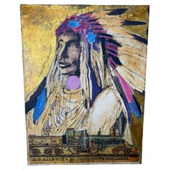 Stan Natchez (Shoshone/Paiute, n.1954) Navajo y un tren