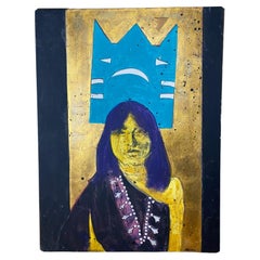 Stan Natchez (Shoshone/Paiute, b.1954) Navajo girl on gold