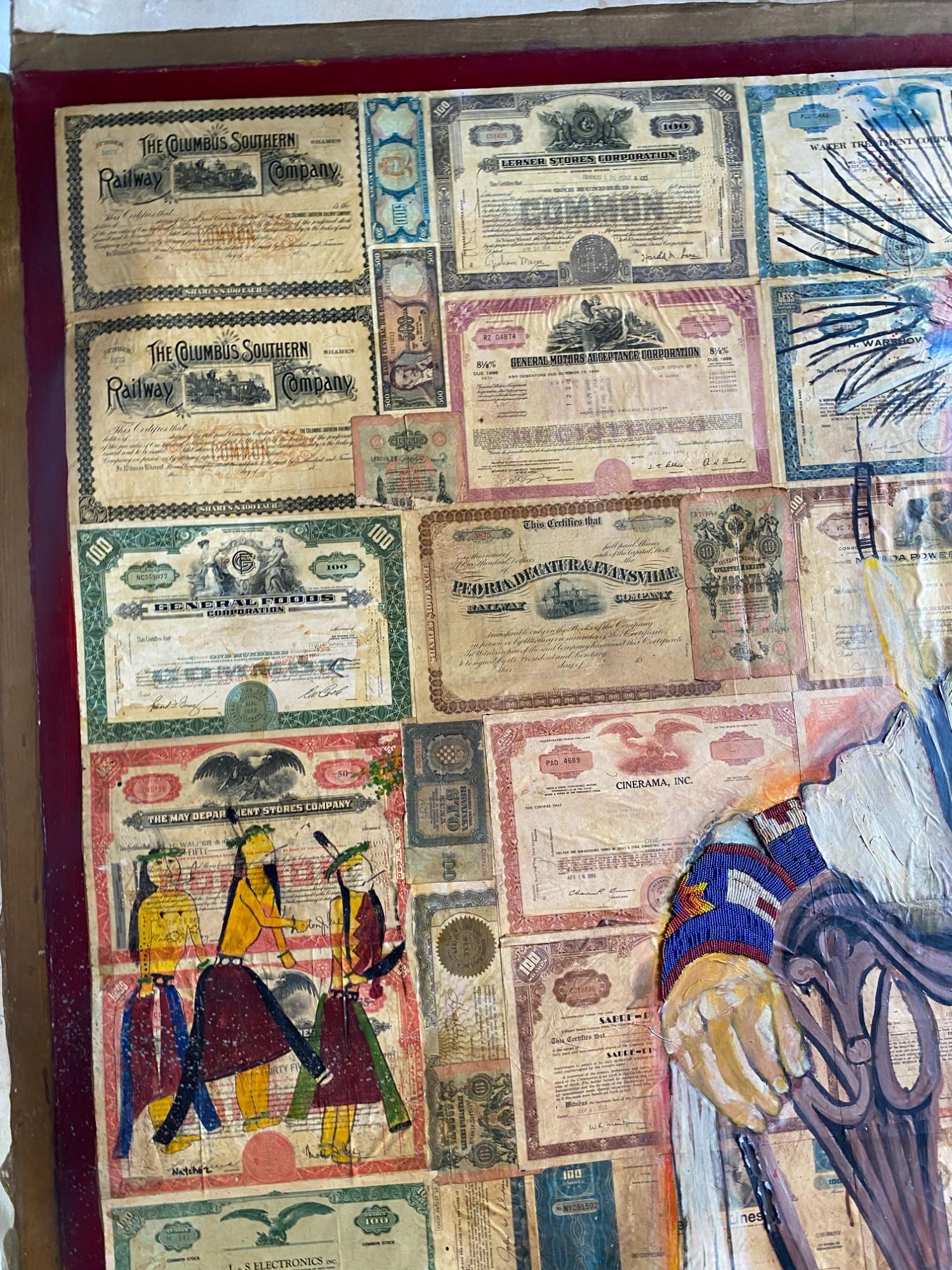 Pittura Stan Natchez (Shoshone/Paiute, nato nel 1954) Navajo seduto contro obbligazioni in vendita