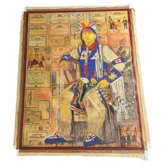 Stan Natchez (Shoshone/Paiute, n.1954) Navajo sentado contra bonos