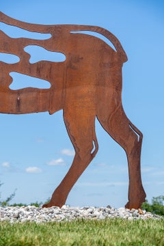 Echoes - figurative, contemporary, corten steel outdoor sculpture