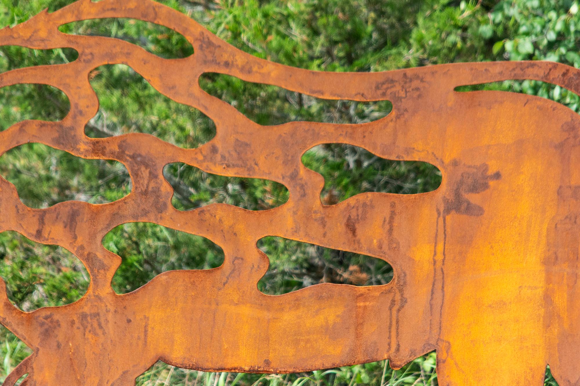 Echoes - scultura figurativa contemporanea in acciaio corten per esterni in vendita 3