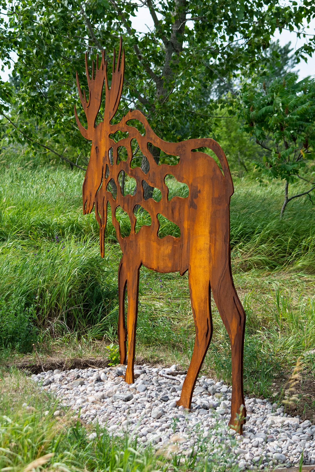 Echoes - scultura figurativa contemporanea in acciaio corten per esterni in vendita 5