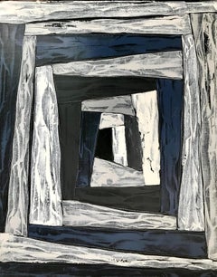 "Inner Self", geometric abstraction, wood, acrylic paint
