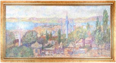 Pointilliste View of Istanbul - Painting by Stan Reszka - 1951