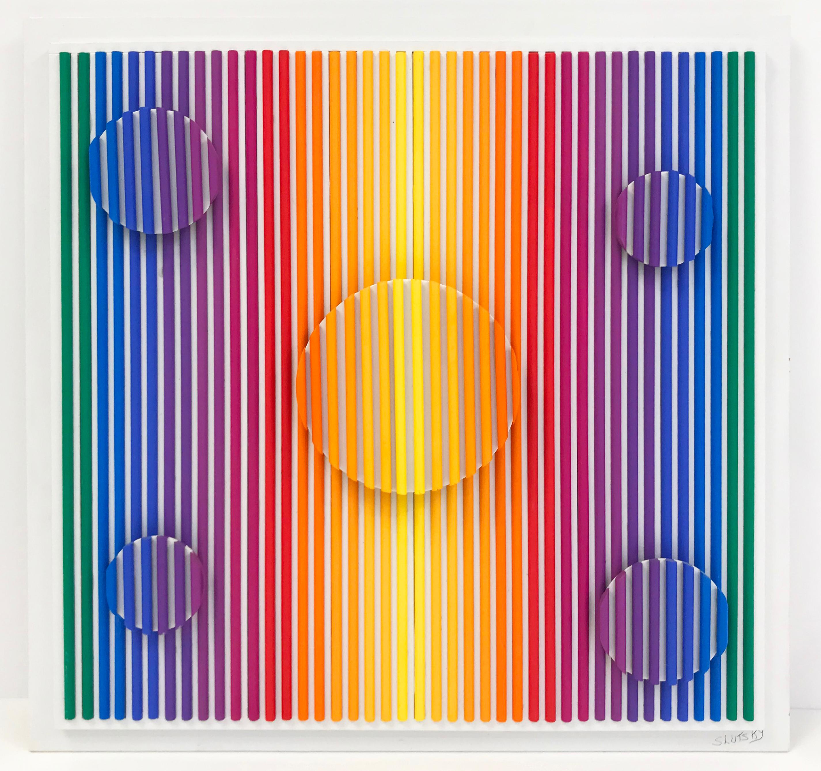 Abstract Painting di Stan Slutsky - SPETTRO (LEGNO DIMENSIONALE DIPINTO A MANO)