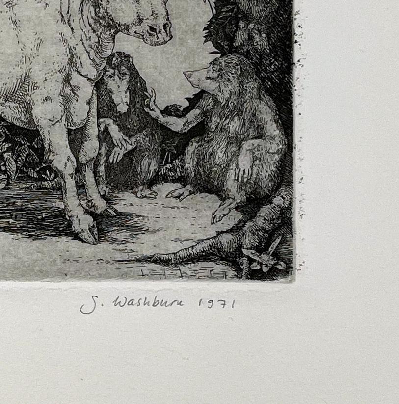La vaca, aguafuerte de Stan Washburn en venta 3