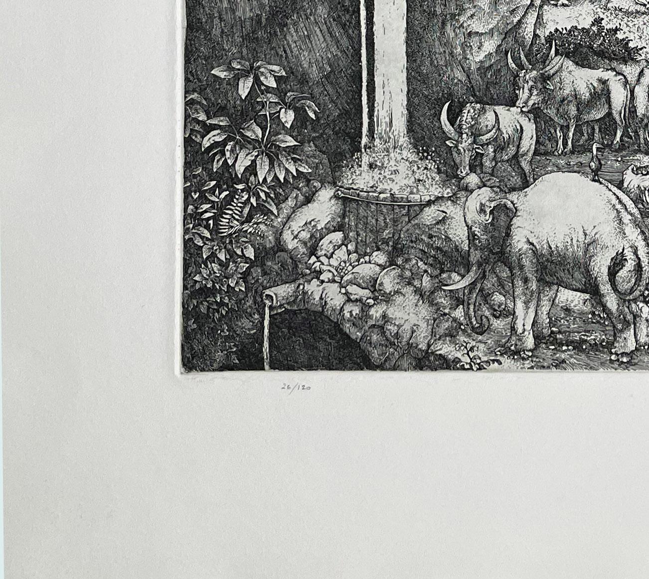 The Peacable Kingdom, by Stan washburn - Contemporary Print by Stan Washburn