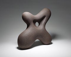 Stance - Abstract Black Ceramic Sculpture by Rachel Peters, UK, In Stock