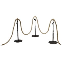 Theatre or Museum Rope Barriers – Vintage Stanchions with Twisted Rope