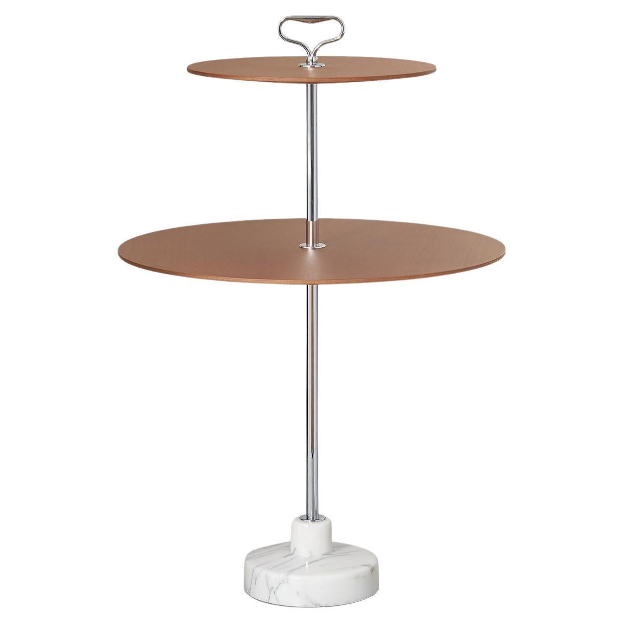 Stand Double Brown Side Table by Ignazio Gardella For Sale
