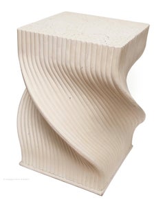 Stand Plinth Pedestal Ribbed White
