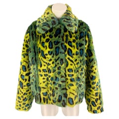 STAND STUDIO AW 20 Size S Multi-Color Loepard Print Fuax Fur Marcella Jacket