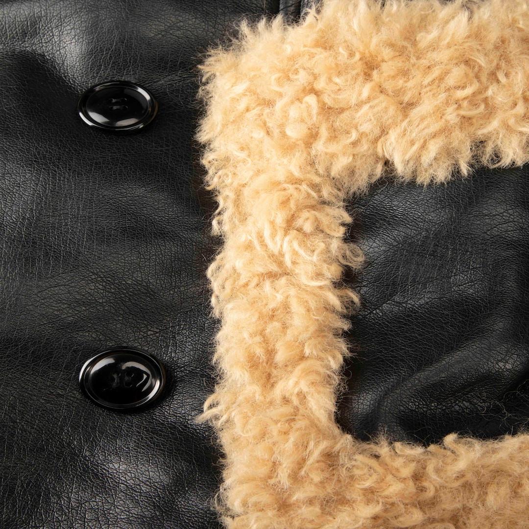 Stand Studio A Manteau surdimensionné en cuir végétal noir Taille S Bon état - En vente à London, GB