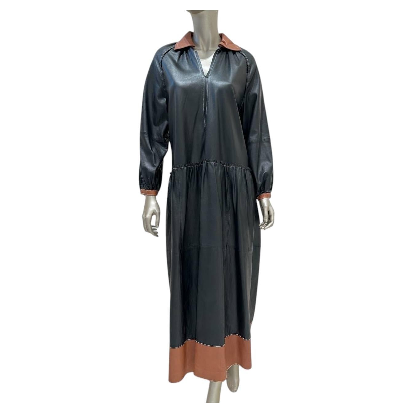 Stand Studio Gilda Two-Tone Leather Dress Sz 36