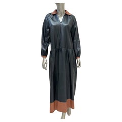 Stand Studio Gilda Zweifarbiges Lederkleid Sz 36