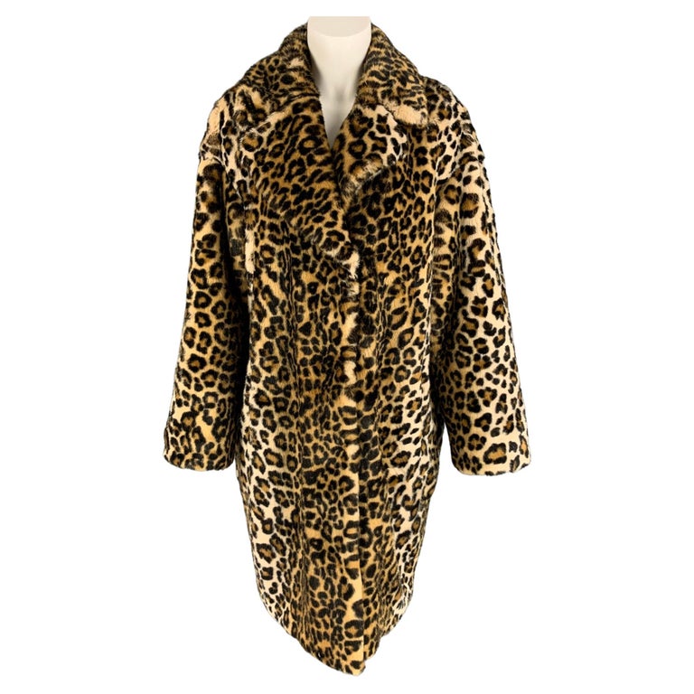 STAND STUDIO Size M Tan Black Faux Fur Leopard Notch Lapel Coat For Sale at  1stDibs | stand studio leopard, sandro leopard coat, stand studio leopard  coat