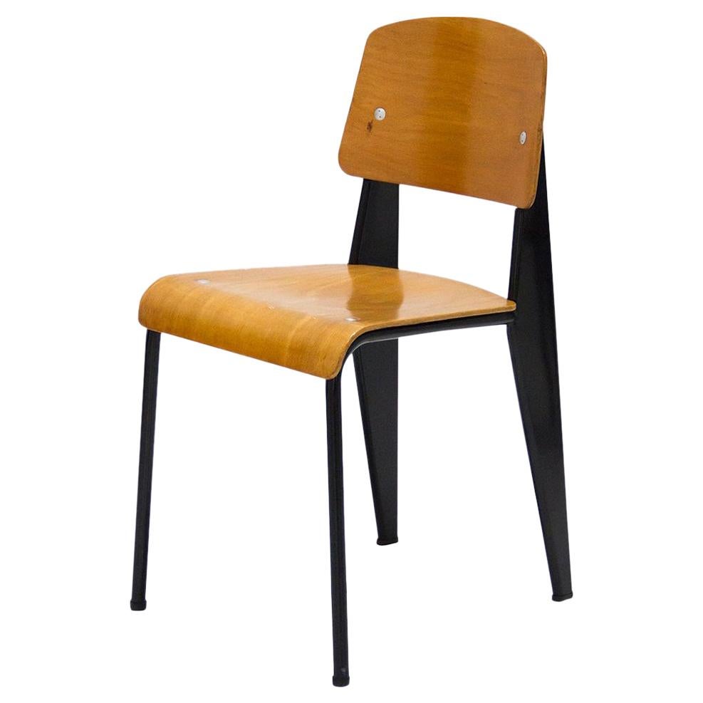 Standard Chair by Jean Prouve, Model Métropole No. 305, circa 1950, France For Sale