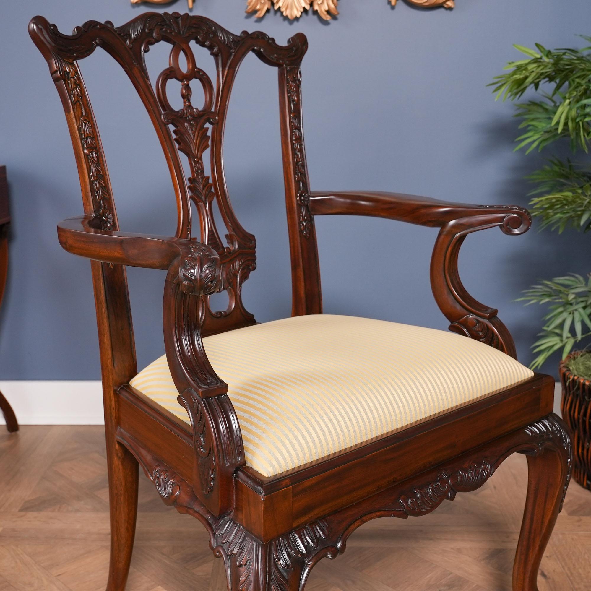 Mogano Sedie Standard Chippendale, set di dieci sedie in vendita