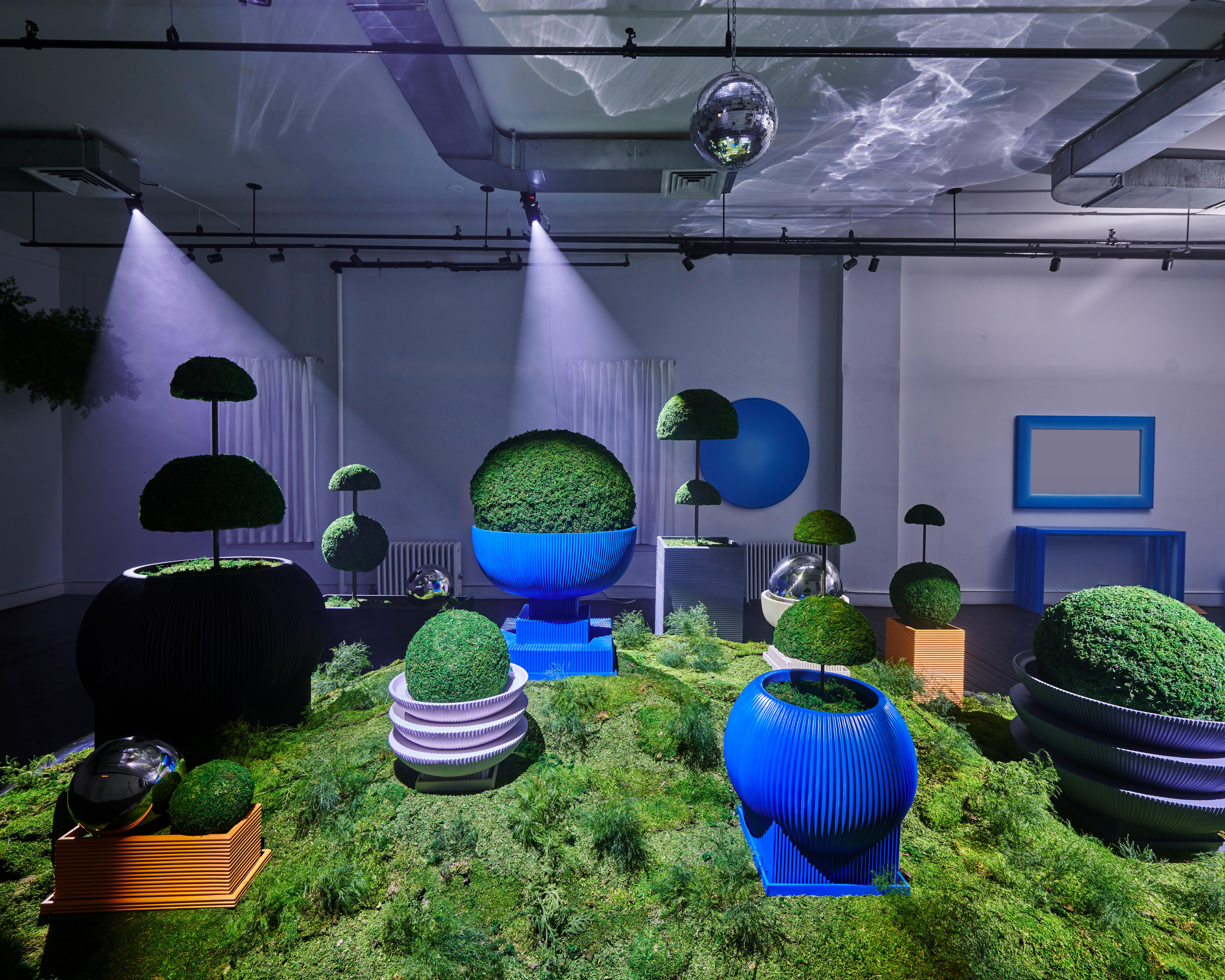 Jardinera Estándar Plana de Fibra de Vidrio para Exterior e Interior 'Azul' Bandeja de Drenaje en venta 3
