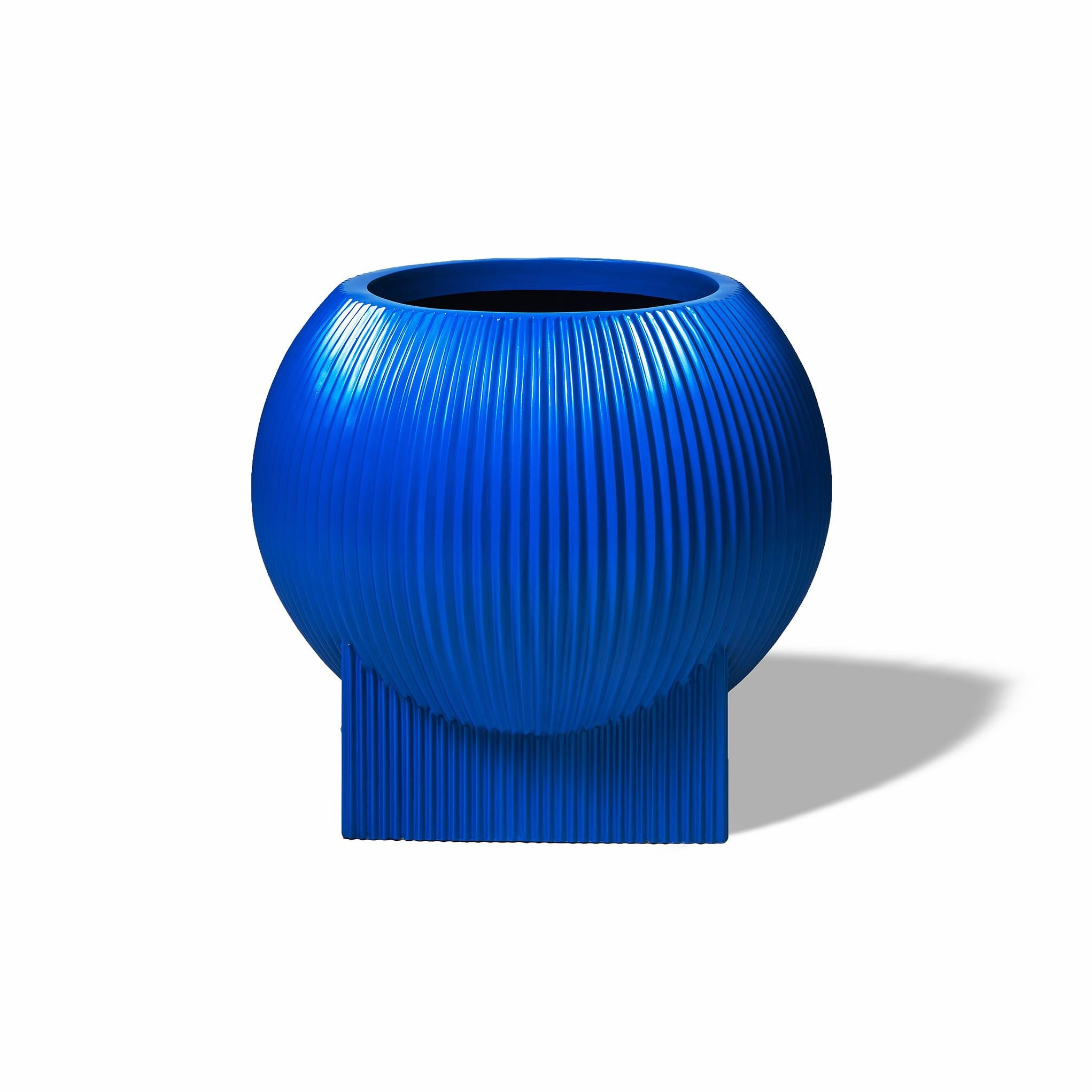 Jardinera Estándar Plana de Fibra de Vidrio para Exterior e Interior 'Azul' Bandeja de Drenaje Mexicano en venta