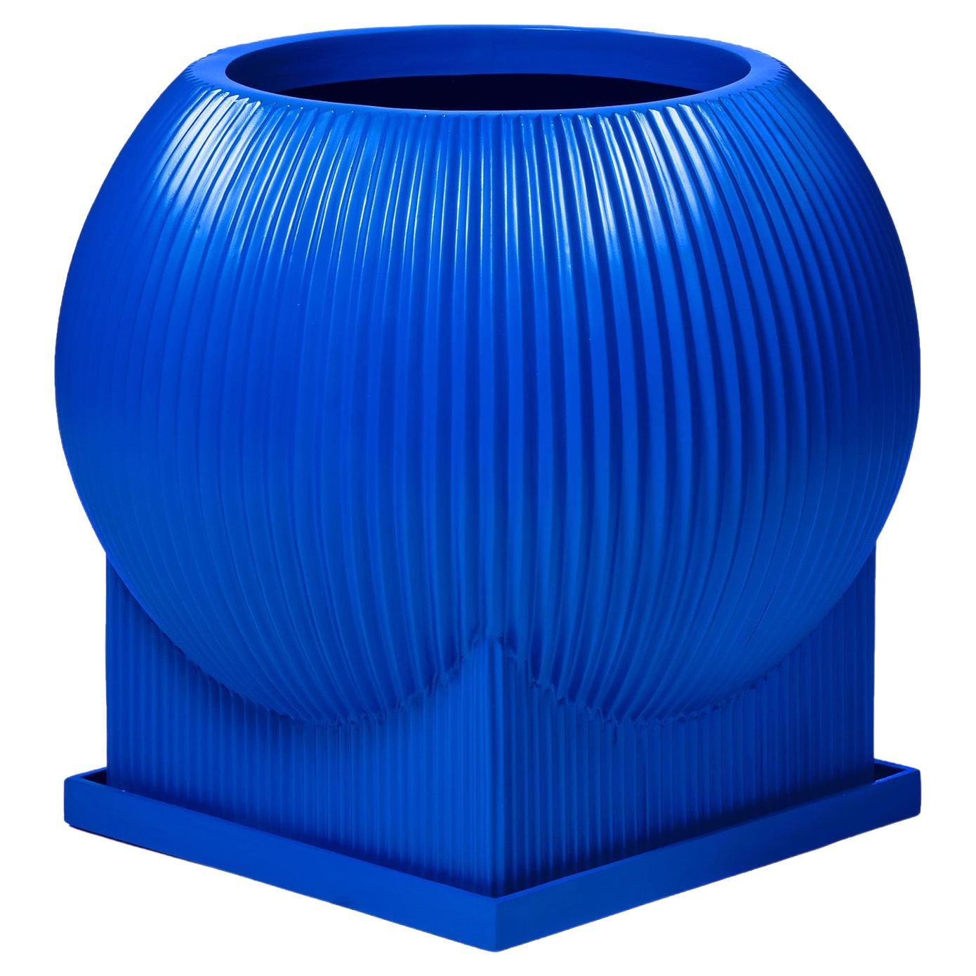 Jardinera Estándar Plana de Fibra de Vidrio para Exterior e Interior 'Azul' Bandeja de Drenaje