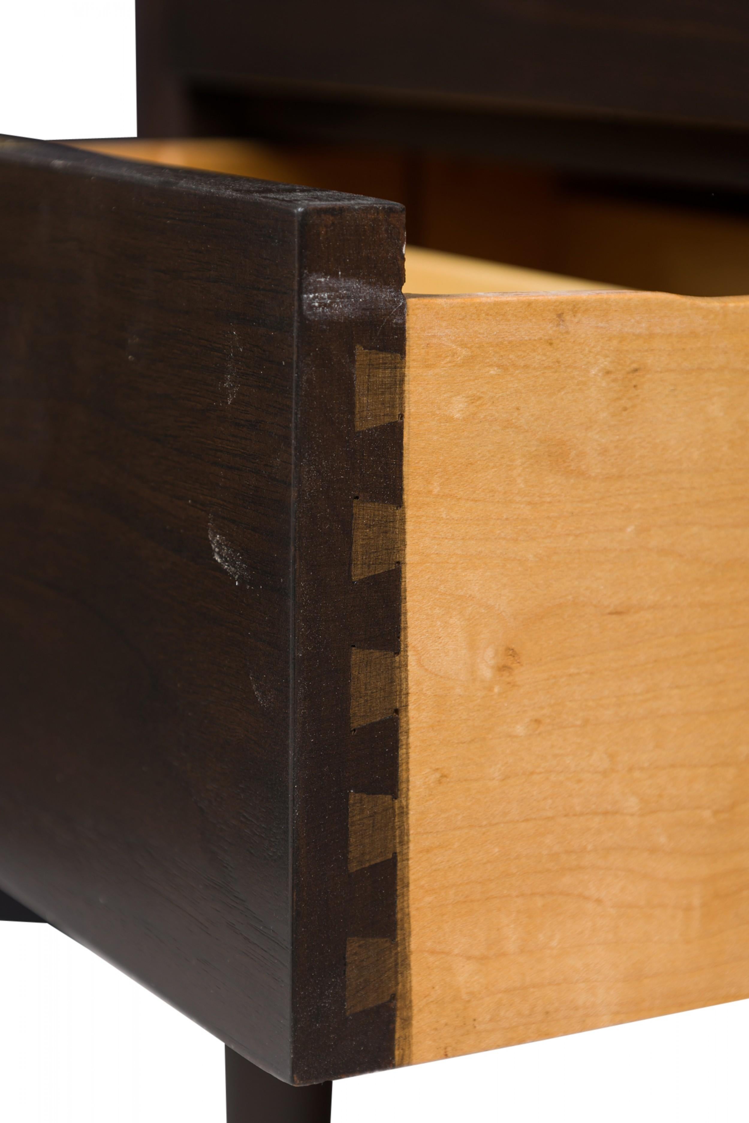 Standard Furniture Co. American Dark Wood Veneer & Brass Executive Desk For Sale 9