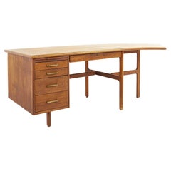 Standard Furniture Mid Century Walnut Boomerang Desk