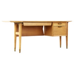 Vintage Standard Furniture Mid Century Walnut Single Pedestal Desk