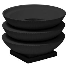 Standard Half Dome Stack Fiberglass Indoor Outdoor Planter 'Black' Drainage Tray