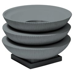 Jardinera estándar de media cúpula apilable de fibra de vidrio para interior y exterior 'Gris' Bandeja de drenaje