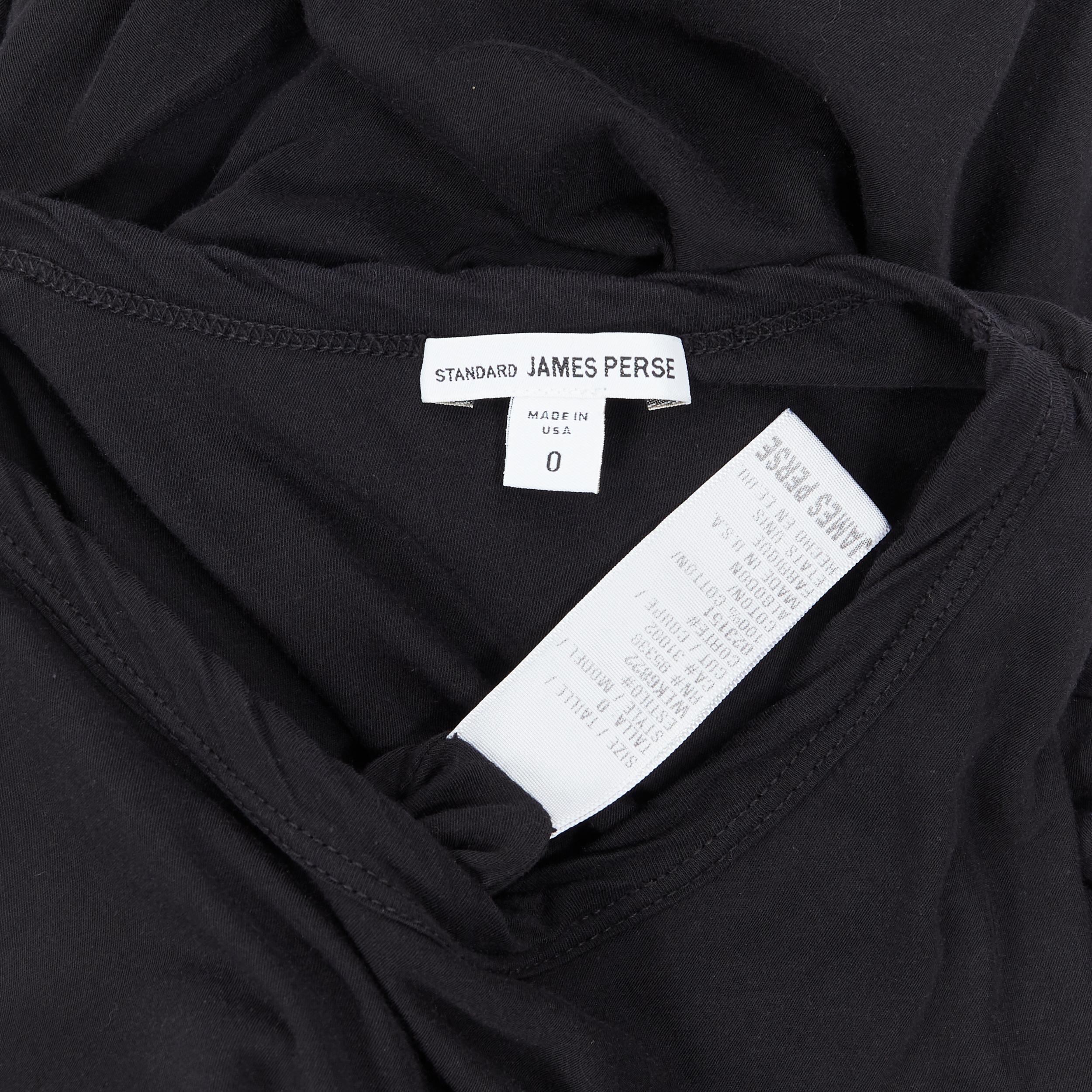 STANDARD JAMES PERSE black gathered waist 100% cotton casual maxi dress US0 2