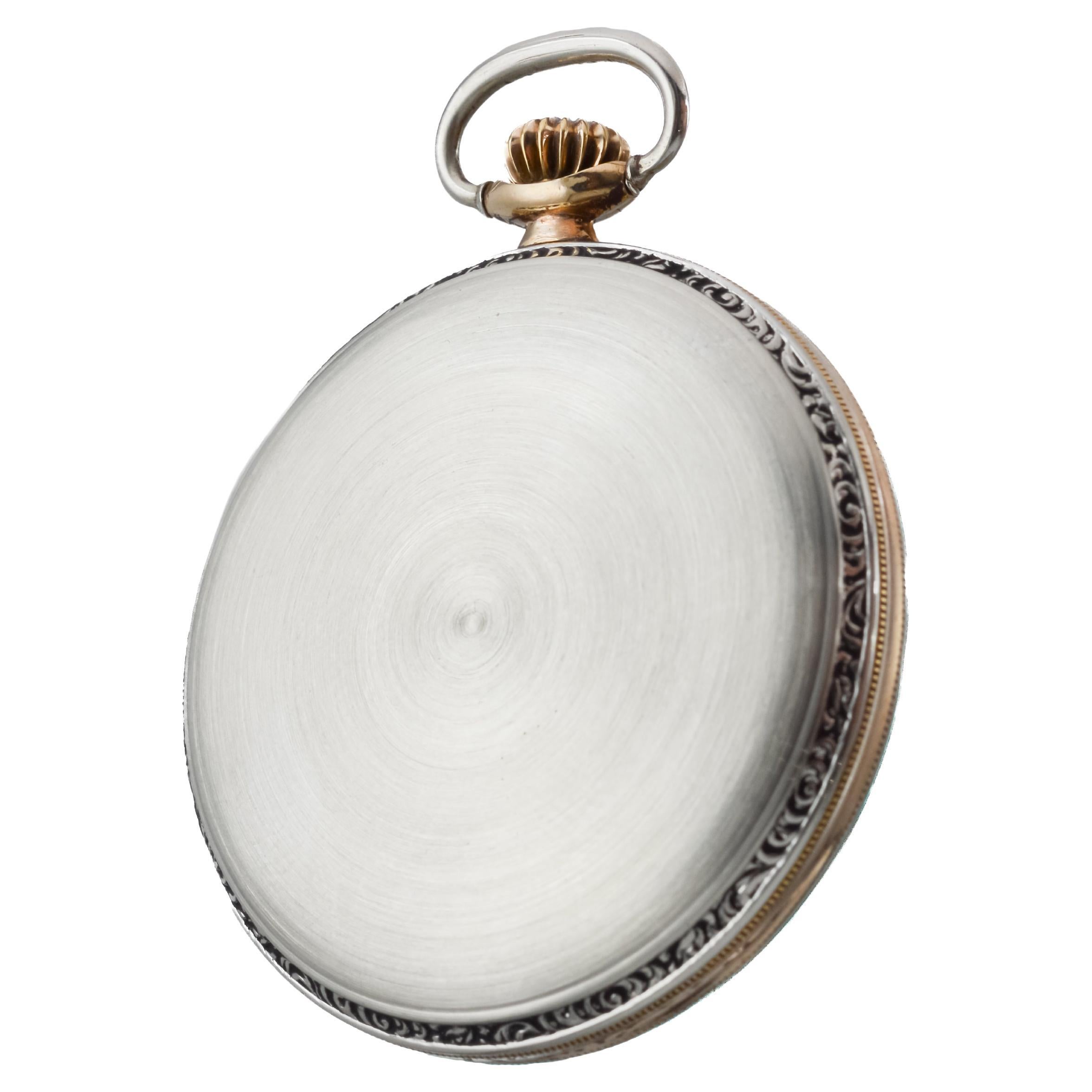 Standard Nickel Silver Art Deco Open Faced Pocket Watch 1920's 8