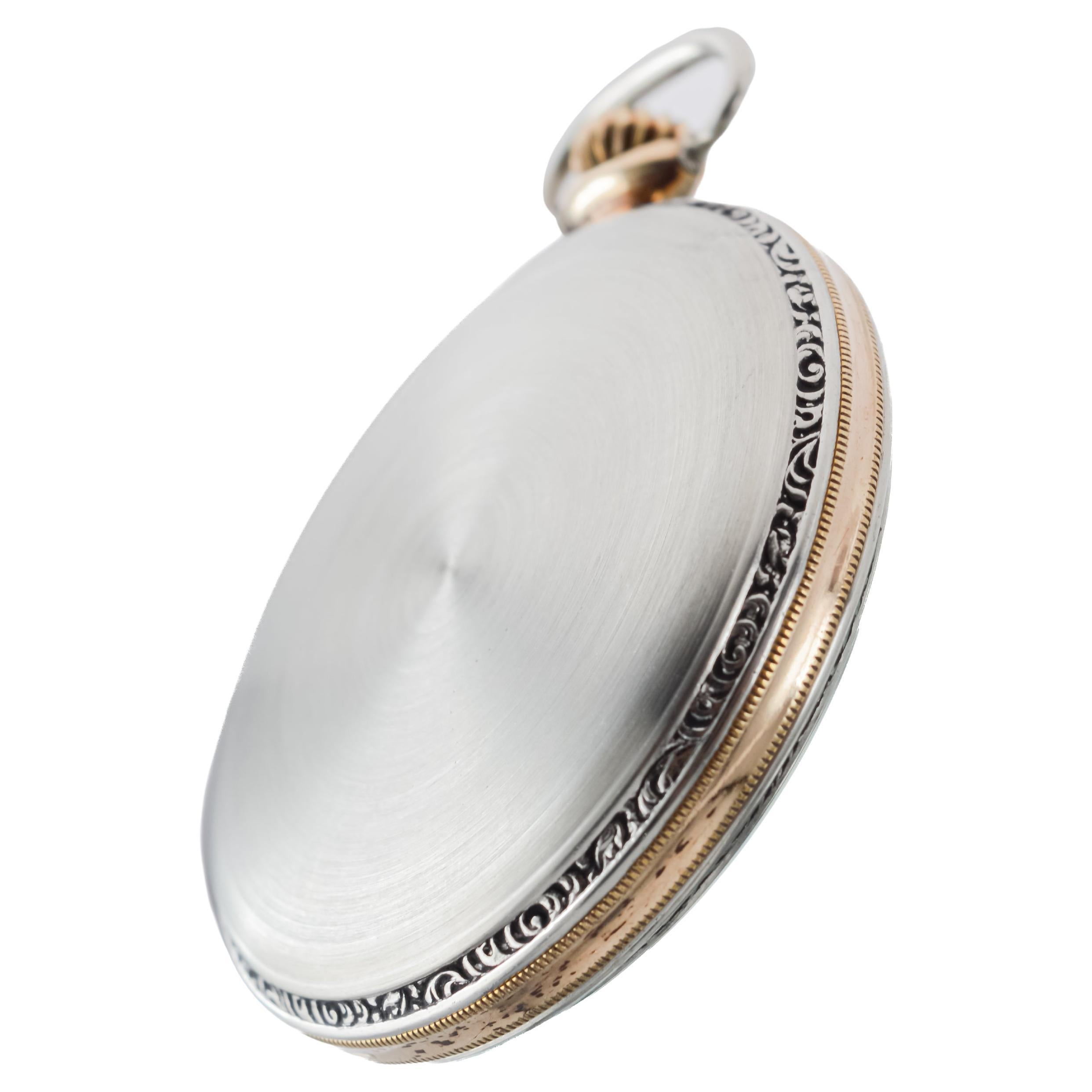 Standard Nickel Silver Art Deco Open Faced Pocket Watch 1920's 9
