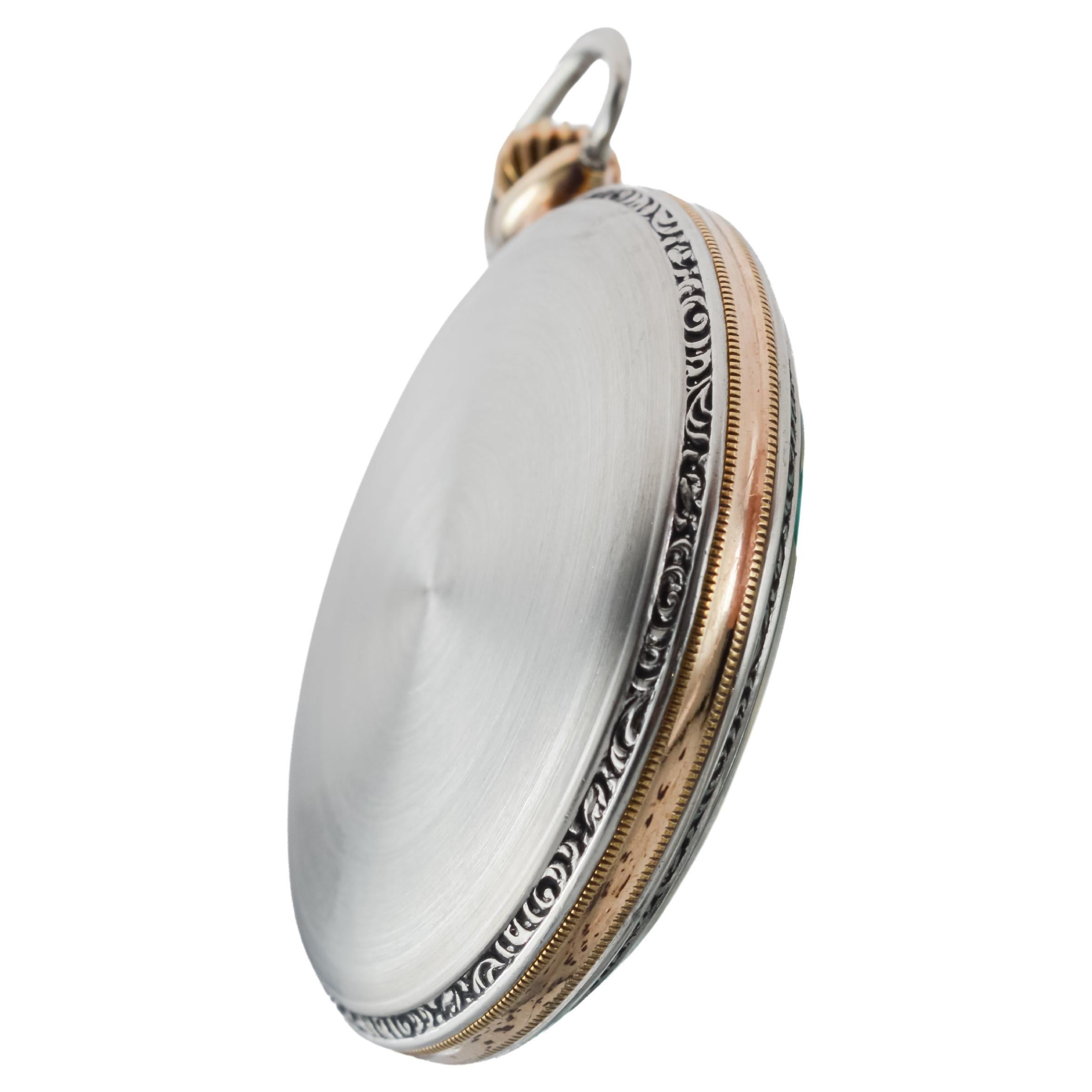 Standard Nickel Silver Art Deco Open Faced Pocket Watch 1920's 10