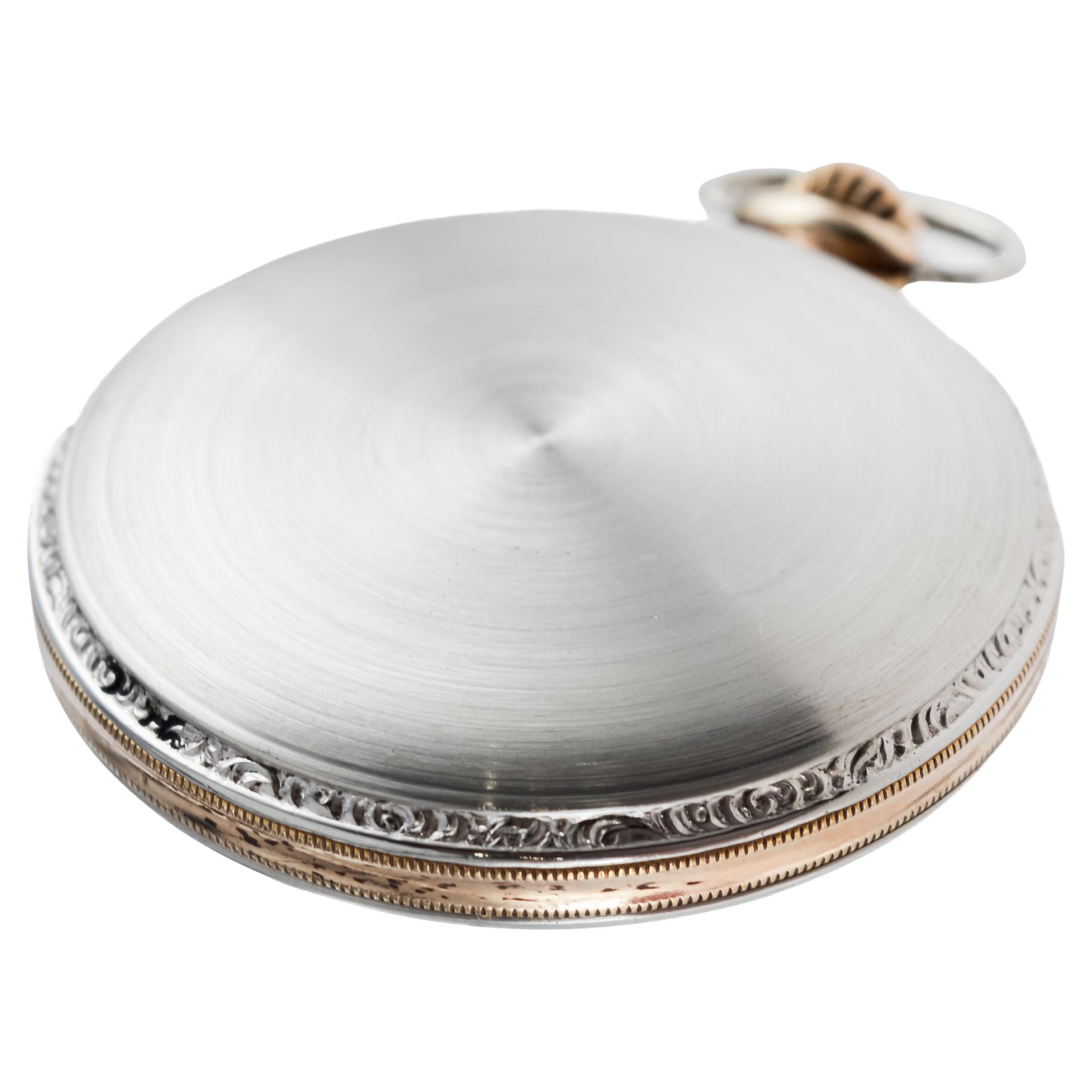 Standard Nickel Silver Art Deco Open Faced Pocket Watch 1920's 11