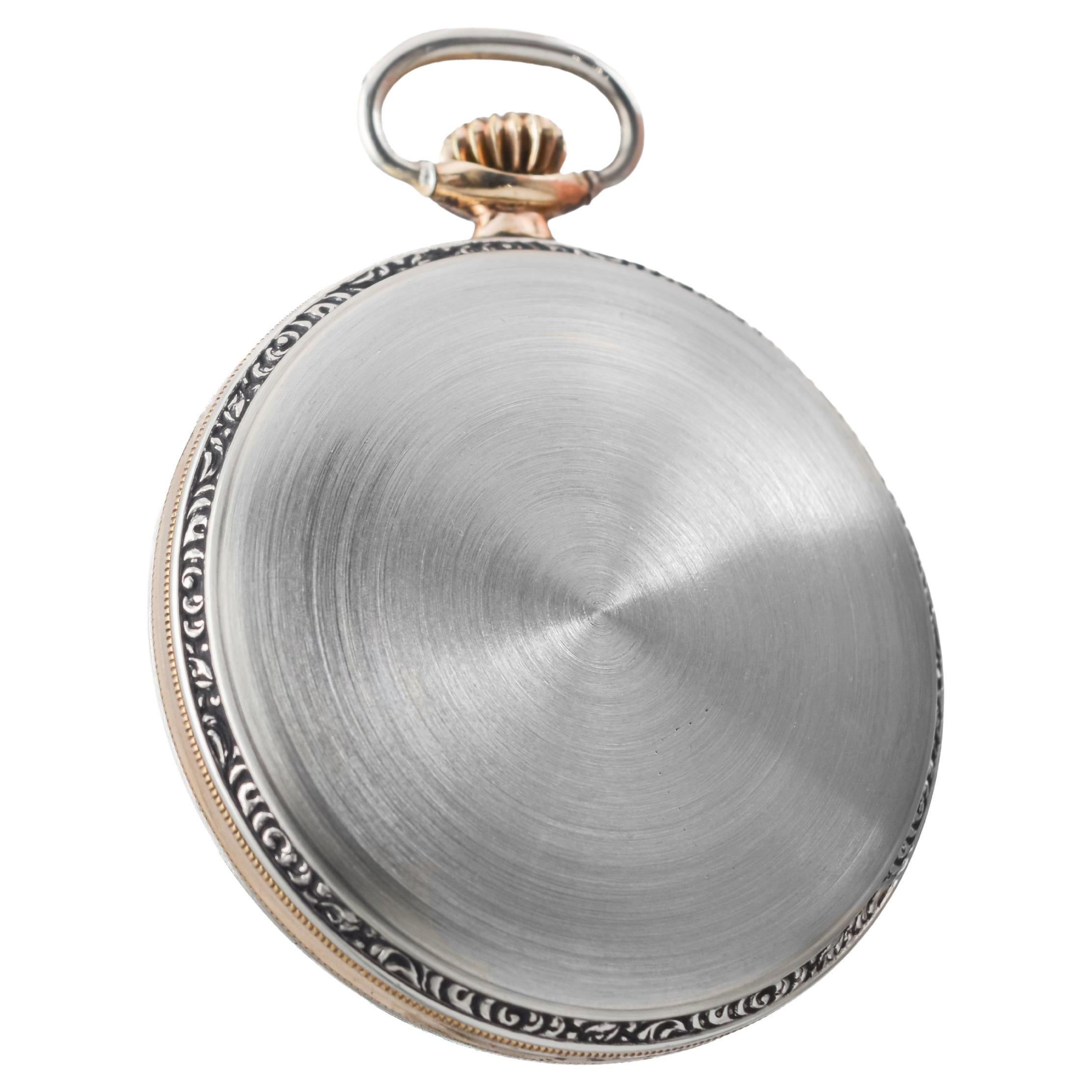Standard Nickel Silver Art Deco Open Faced Pocket Watch 1920's 5