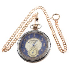 Standard Nickel Silber Art Deco Offene facettierte Taschenuhr 1920er Jahre
