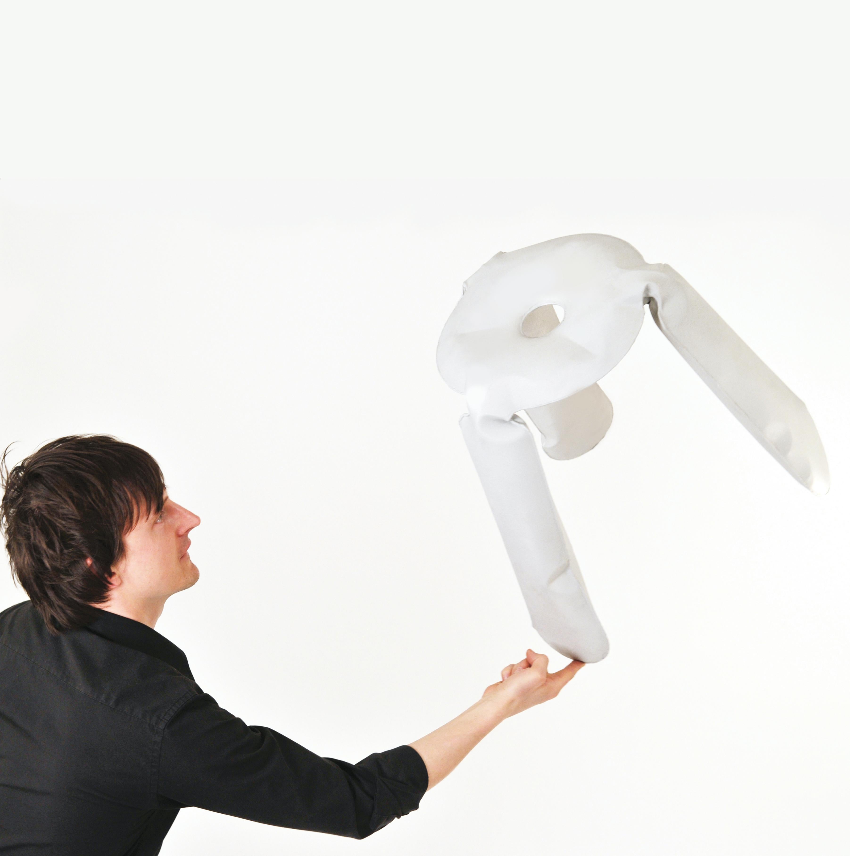 Modern Standard Plopp Stool in White Aluminum by Zieta For Sale