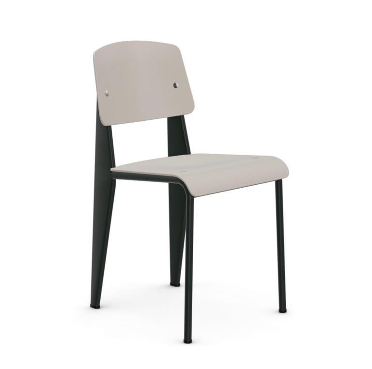 French Standard SP Chair in Basalt and Warm Gray by Jean Prouvé for Vitra For Sale
