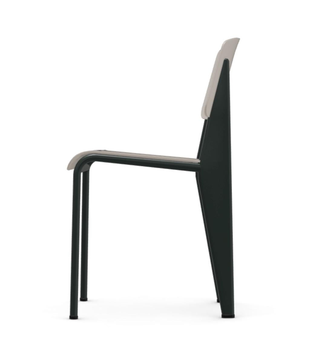 Mid-Century Modern Standard SP Chair in Basalt and Warm Gray by Jean Prouvé for Vitra
