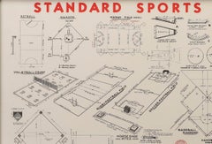 "Standard Sports Dimensions" A.G. Spalding & Bros, Vintage Poster, circa 1940s