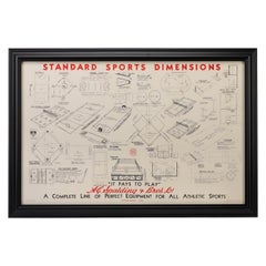 "Standard Sports Dimensions" A.G. Spalding & Bros, Vintage Poster, circa 1940s