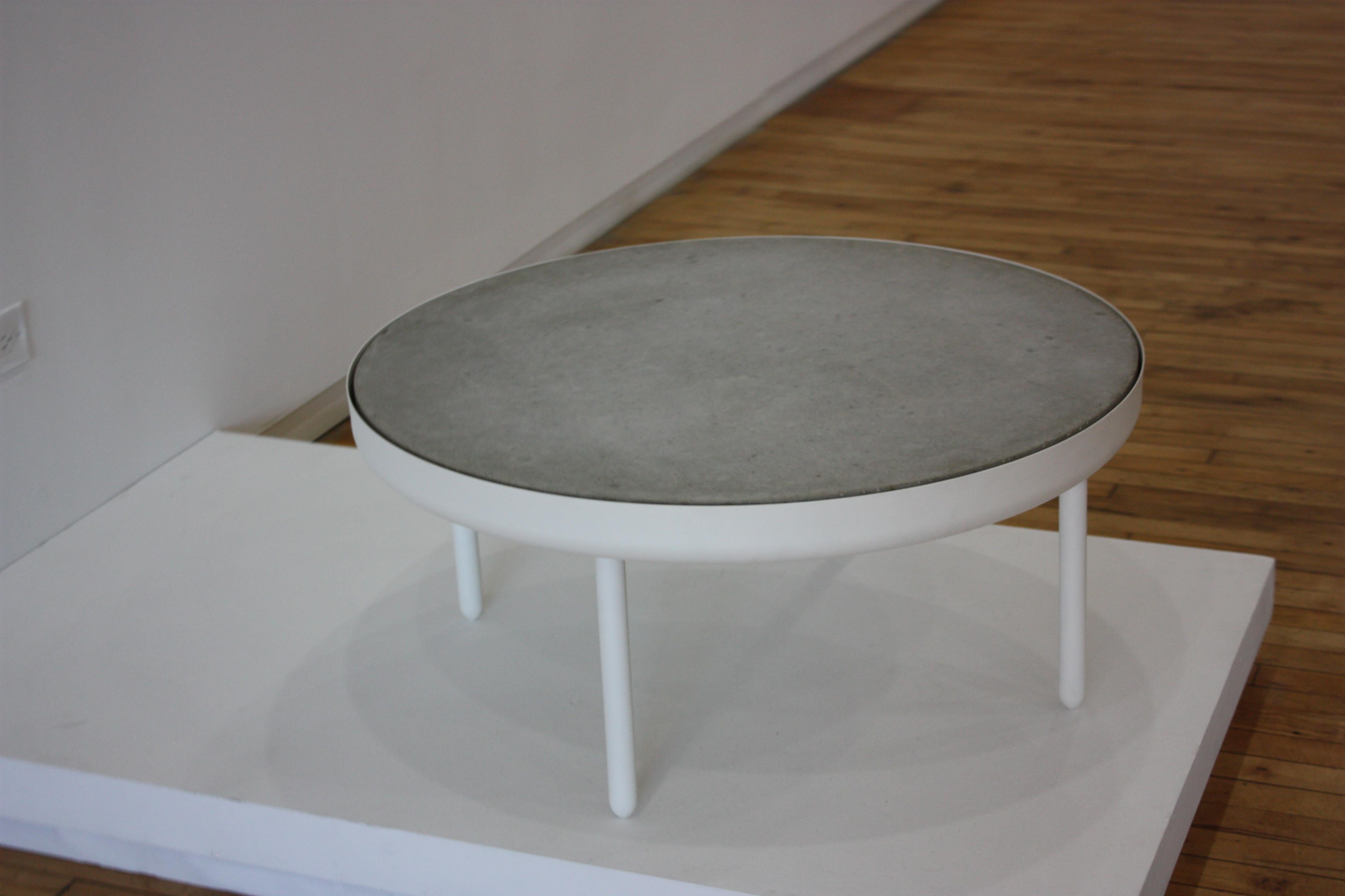 Minimalist Standard Table by Jonathan Nesci in Coated Aluminum and Cast Concrete For Sale