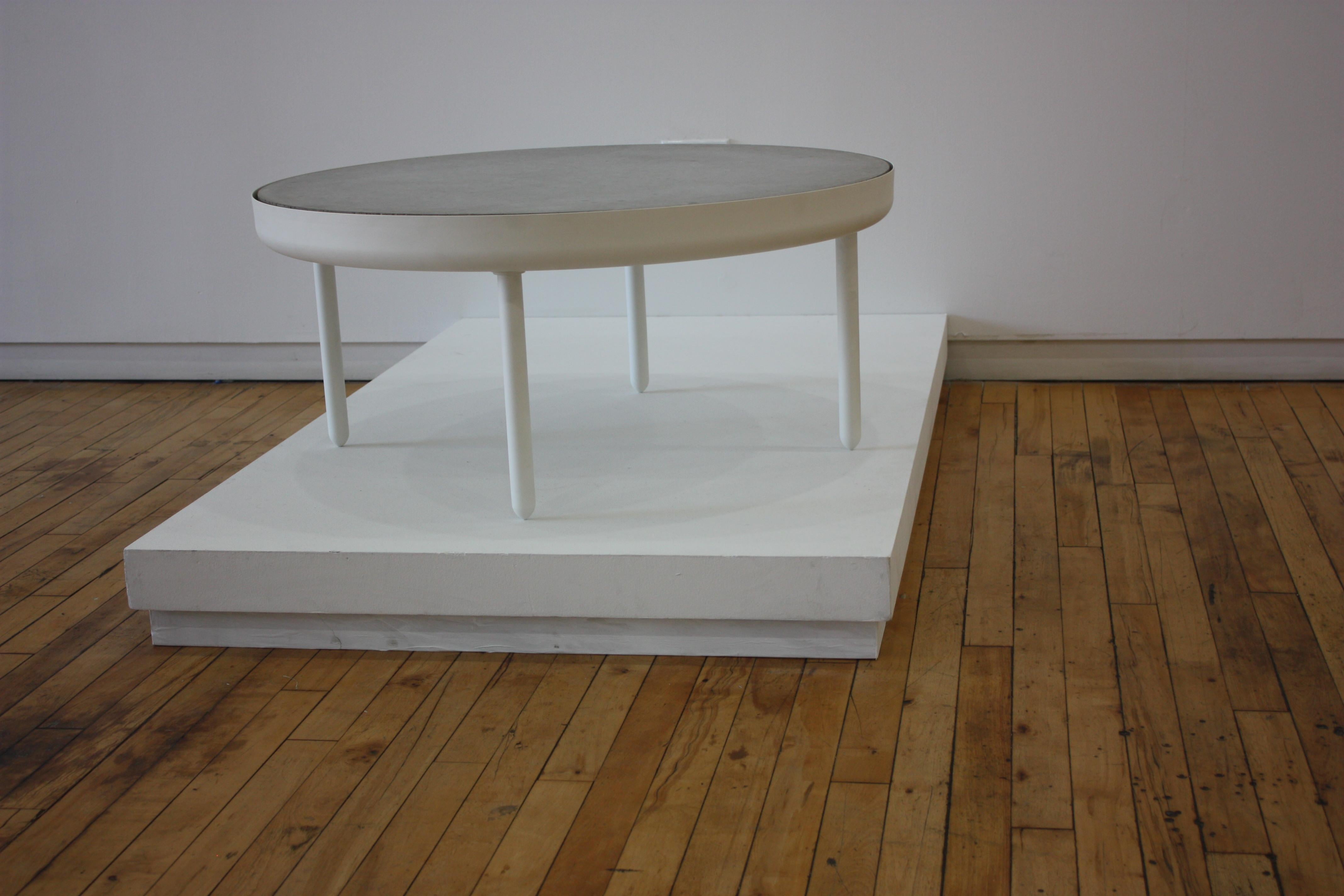 Powder-Coated Standard Table by Jonathan Nesci in Coated Aluminum and Cast Concrete For Sale