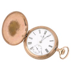 Standard Watch Co. Hunter's Gold Plated Pocket Watch with Engraved Detailing