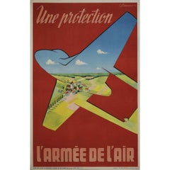 Cartel original de Standenmeyer de circa 1950 - L'armée de l'Air Une protection