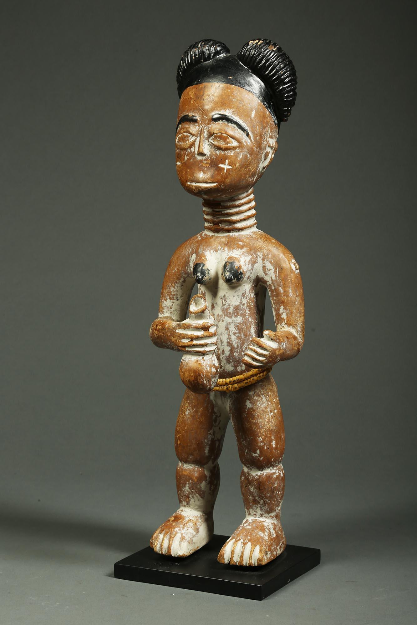 Ghanaian Standing Akan Ghana Tribal Female Shrine Figure, Early 20th Century, Africa For Sale