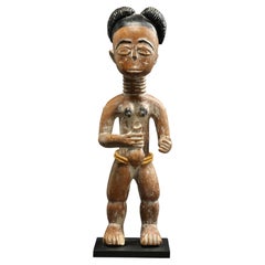 Standing Akan or Ashanti, Ghana Tribal Female Figure Early 20th Century Africa
